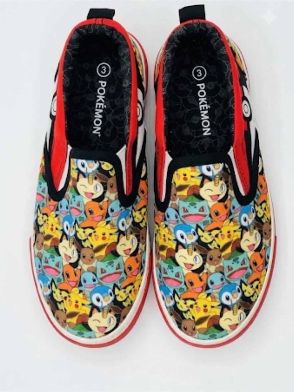 Pokémon Ground Up slip-on sneakers Kids Size 3 Unisex  EUC